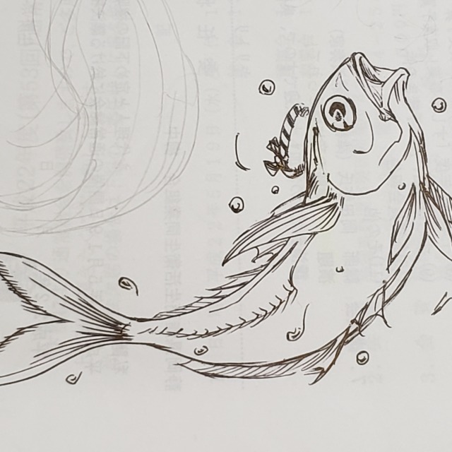 ボールペン画：鯵