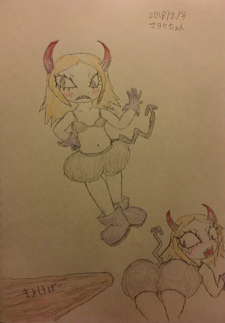 過去ご依頼品「節分のお菓子のパッケージの鬼娘」