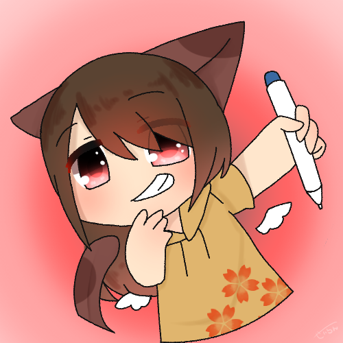 お絵かき少女の猫