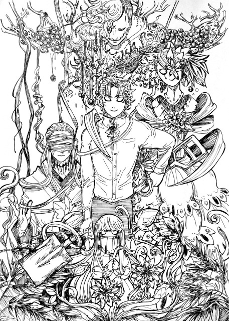 モノクロイラストサンプル