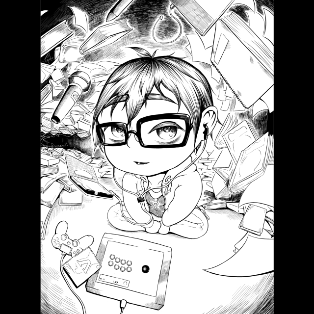 モノクロ自己紹介絵