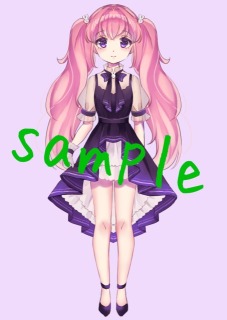 ピンク髪ツインテール女の子(立ち絵サンプル)