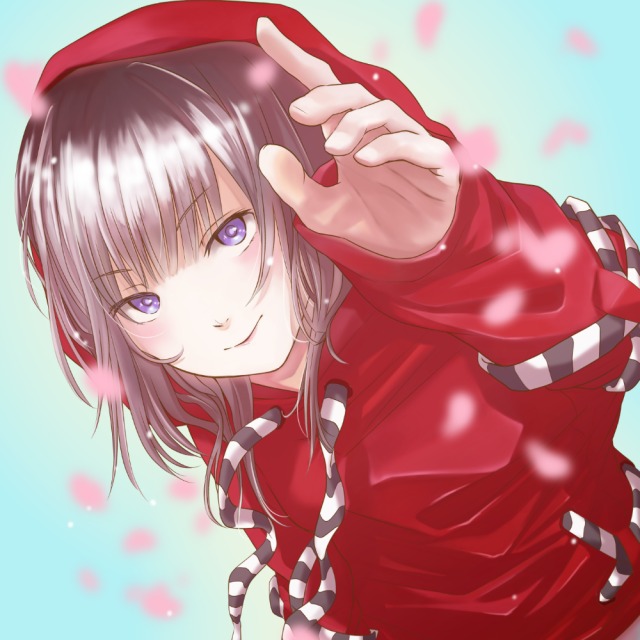 赤パーカー女子