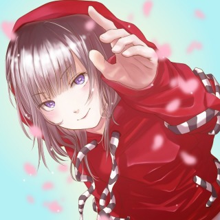 赤パーカー女子