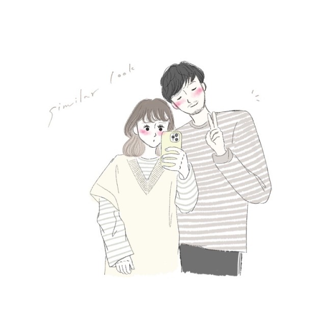 カップル　夫婦　似顔絵　イラスト