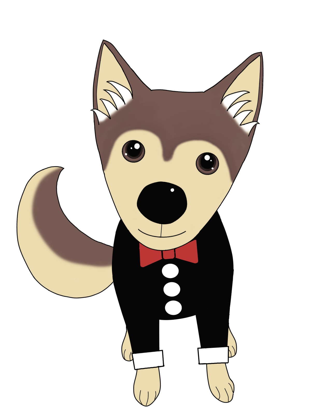 蝶ネクタイの犬 クリエイターへの直接発注で高品質なイラストをご提供 イラスト マンガ特化型クラウドソーシングサービス Gikutas Direct