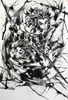 鬼滅墨絵