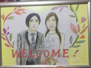 ウェルカムボード(色鉛筆画)