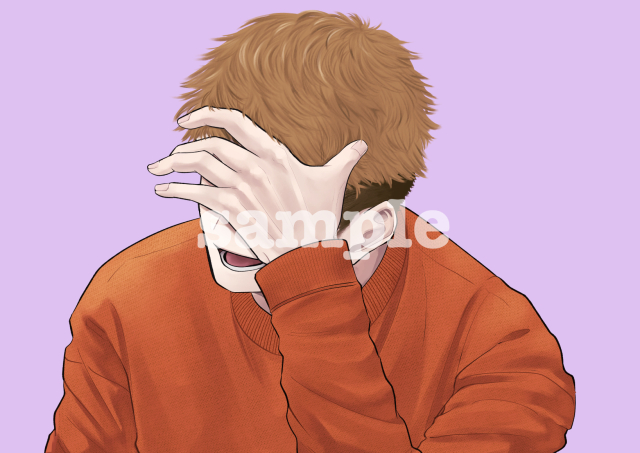 バストアップキャラ1人＋キャラ差分４つ