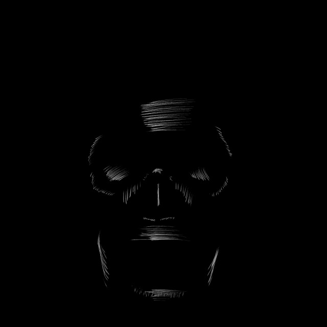 頭蓋骨 デッサン風イラスト