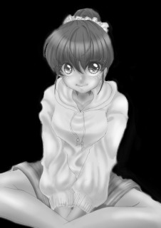 オリジナル　モノクロイラスト