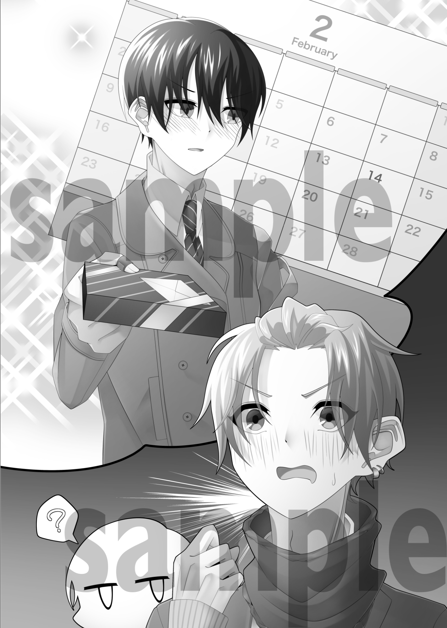 創作bl モノクロイラスト スキマ スキルのオーダーメイドマーケット Skima