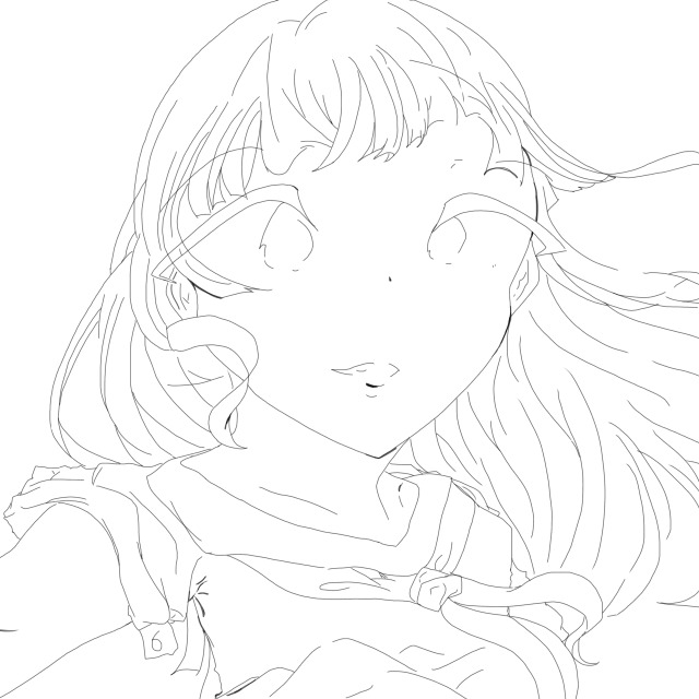 セーラー服で無邪気に SNSアイコン線画/ご希望でしたら着色も致します