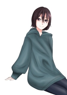 ダボダボパーカー女子