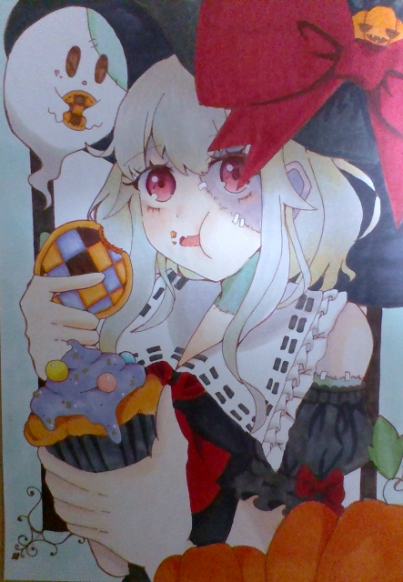 アナログ絵(東方Projectのフランちゃん、オリジナルキャラ)