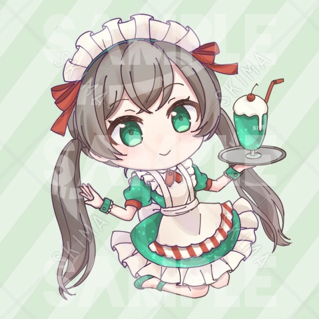 デフォルメキャラ サンプル メロンソーダなメイドの女の子 スキマ スキルのオーダーメイドマーケット Skima