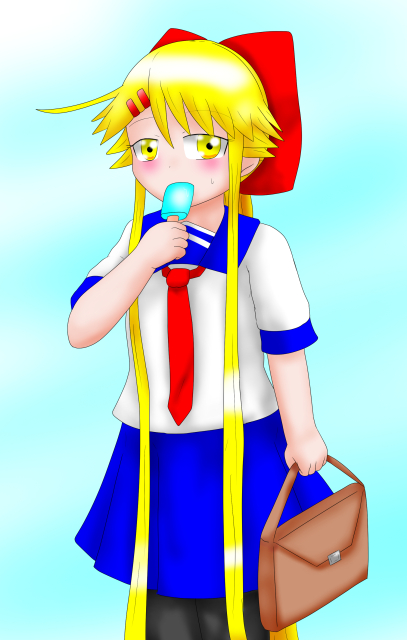 アイスをたべるかなえ