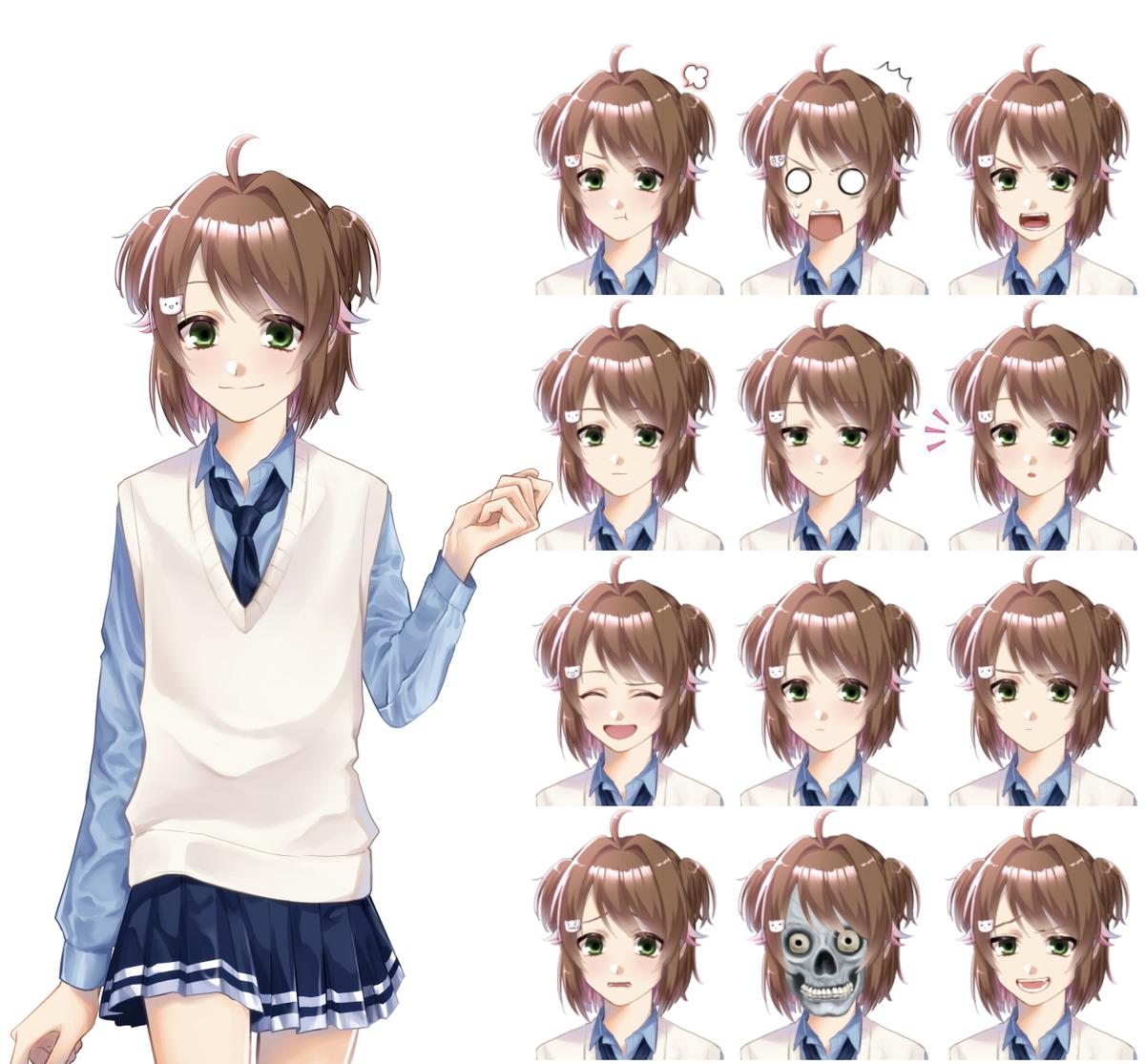 個人制作ゲーム キャラクターデザイン 立ち絵 表情差分 スキマ スキルのオーダーメイドマーケット Skima