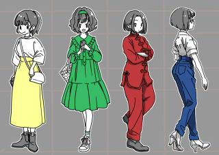 シンプルな女の子のイラスト