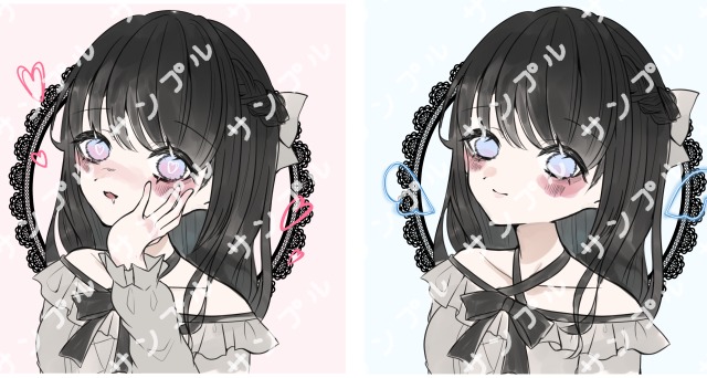 SNSアイコンイラスト(表情差分)