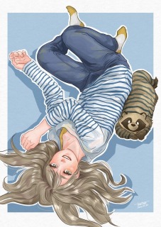 ねころガールとたぬき