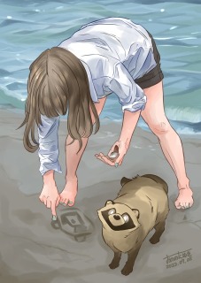 ビーチコーミングとたぬき