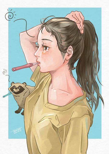 朝の支度とたぬき