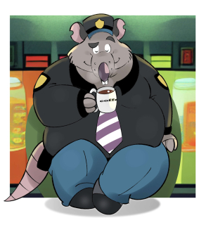 コーヒーを飲むガード