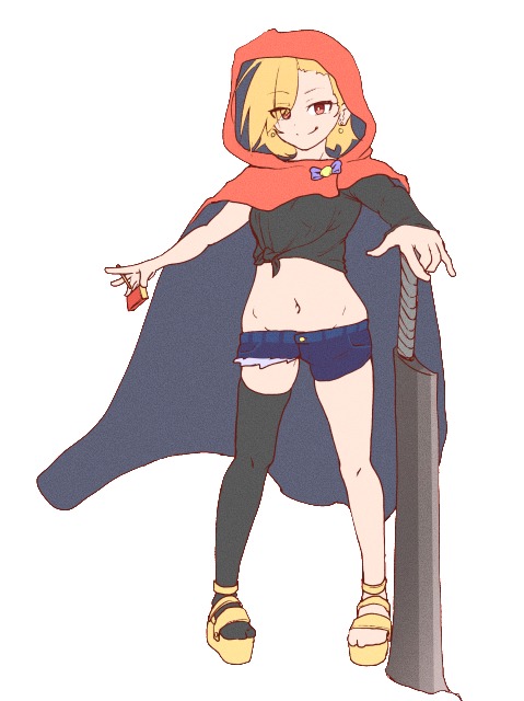 赤い頭巾の女性