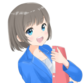 青いスーツを着た女性