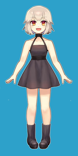 金髪ショートヘアーの少女の立ち絵