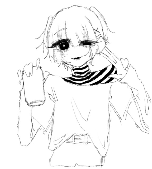 こんな感じの絵柄(ラフ)