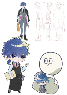 キャラクターデザイン、デフォルメ　男性