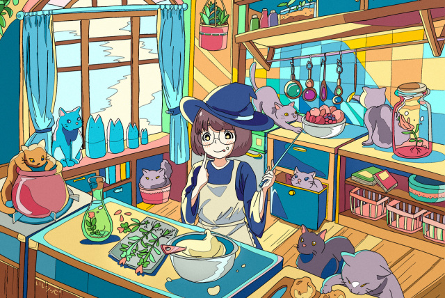 ニャンコと魔法パーティ(昼)