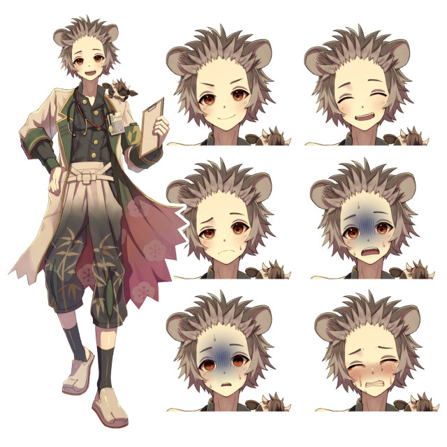 ハリネズミモチーフのキャラクターイラスト（VTuber用立ち絵）