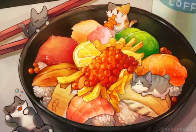 ねこづくし海鮮丼