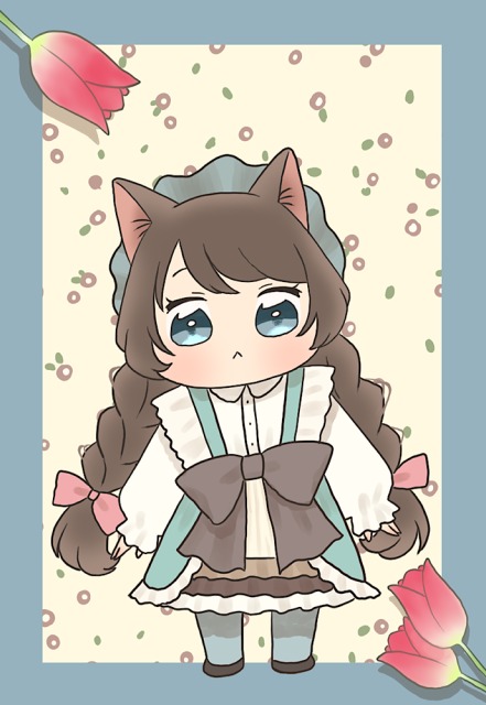 チューリップと猫耳ちゃん