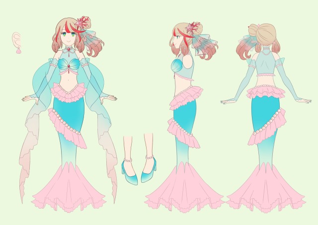 Vtuber「波波ヒカリ」の衣装デザイン