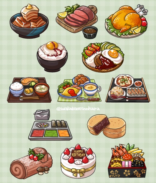 マスコット風　食べ物イラスト 2