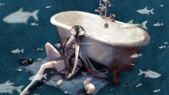 水野春 様　『浴槽とネオンテトラ』