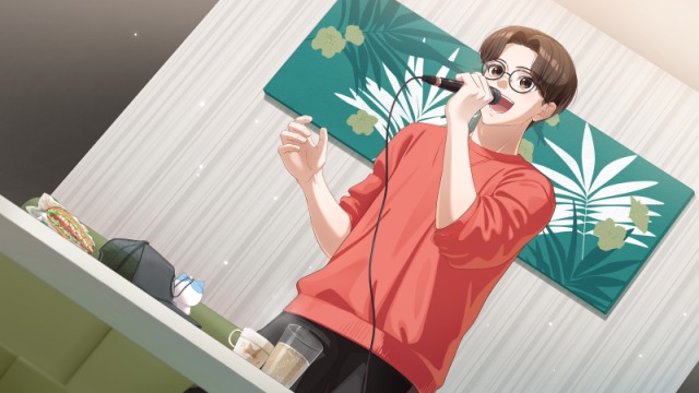 カラオケを楽しむ男性 1枚絵