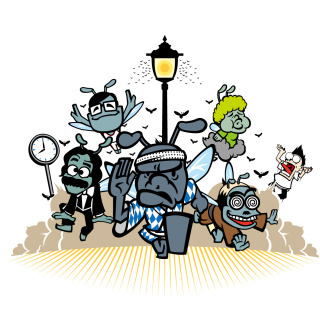 地元案内パンフレットの挿絵イラスト制作