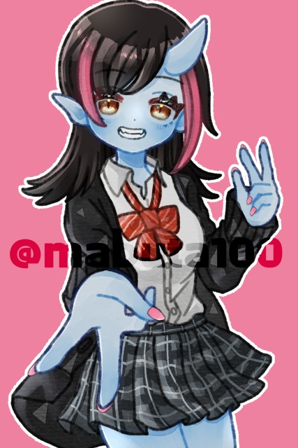 人外一枚絵「鬼ギャル」