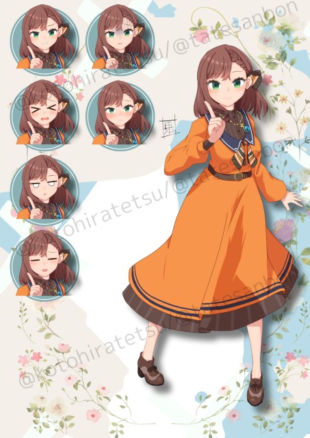 Vtuberさん全身立ち絵　差分付き