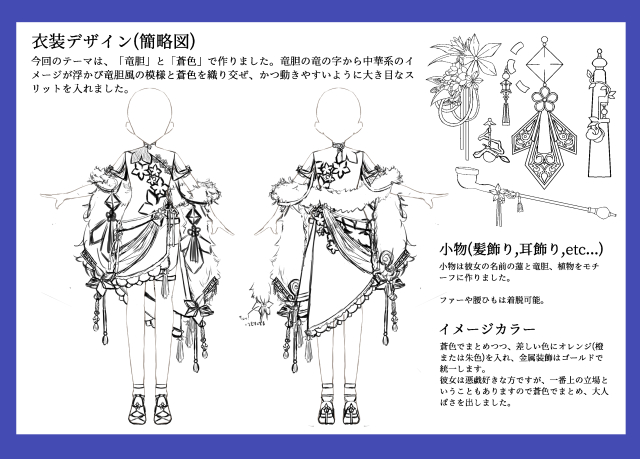 衣装デザイン2面図　見本
