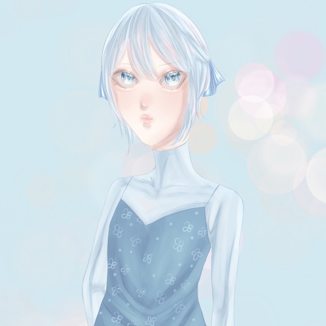 水色髪の女の子