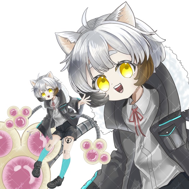 【全身立ち絵】獣耳のアンドロイド