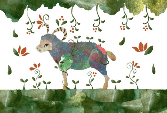 羊と花