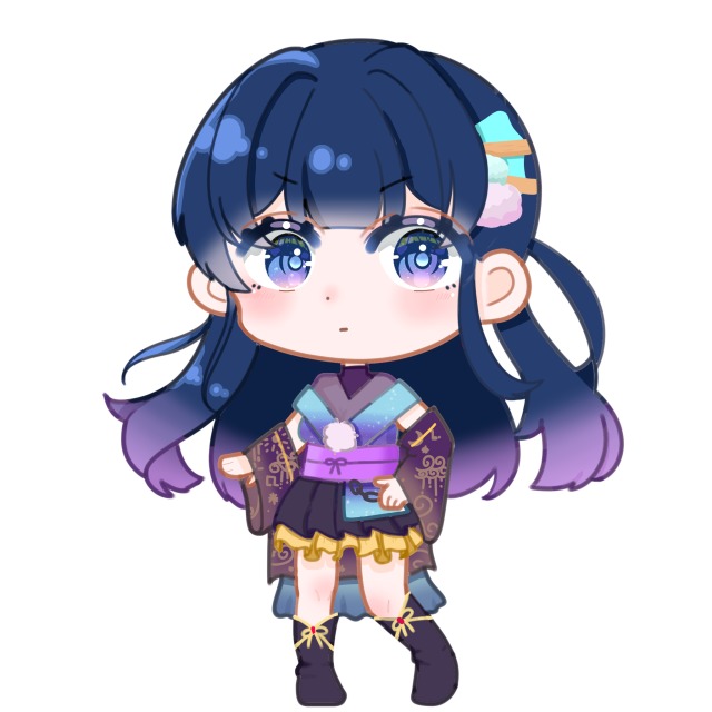 二頭身ミニキャラ立ち絵　Vtuber