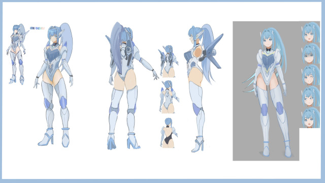 一次創作キャラクターデザイン　ブルー設定イラスト